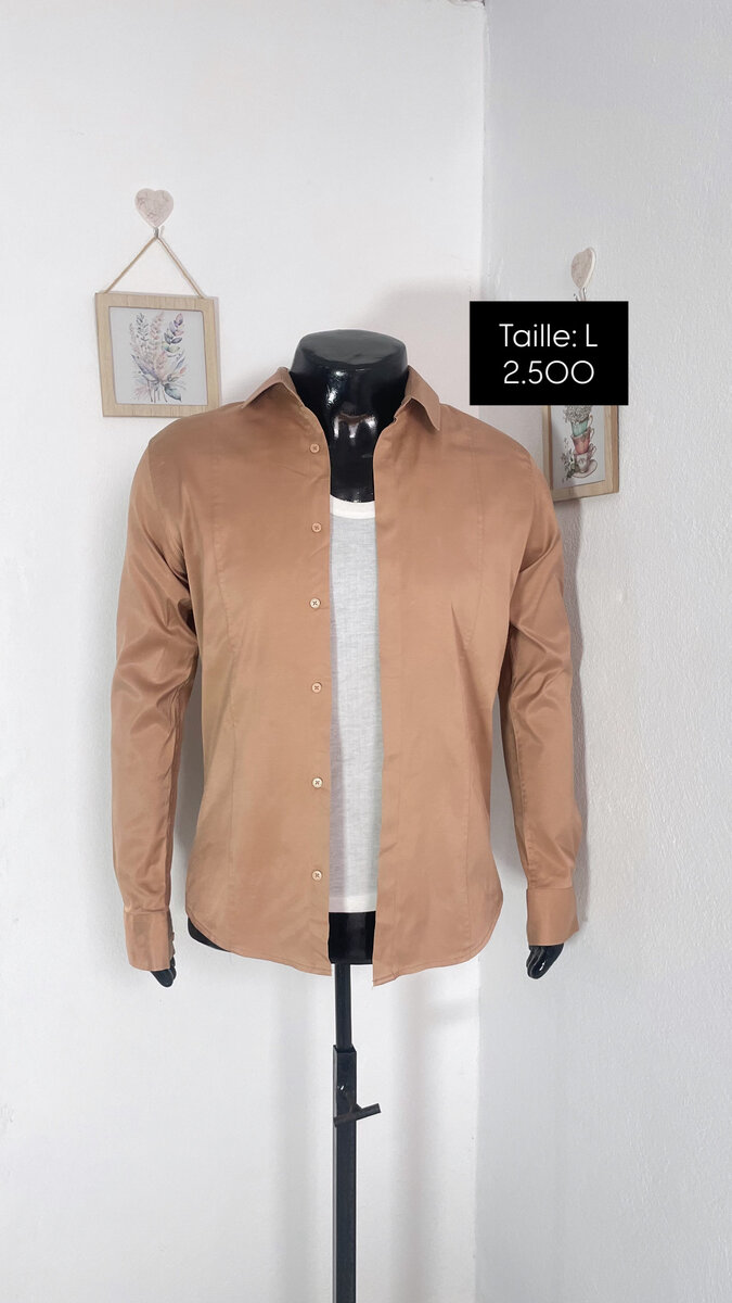 Chemise Marron Élégante Homme