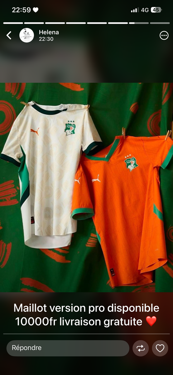 Maillot de  Côte d'Ivoire bebe