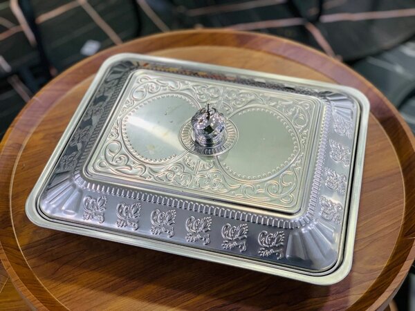 Plat de service en acier inox