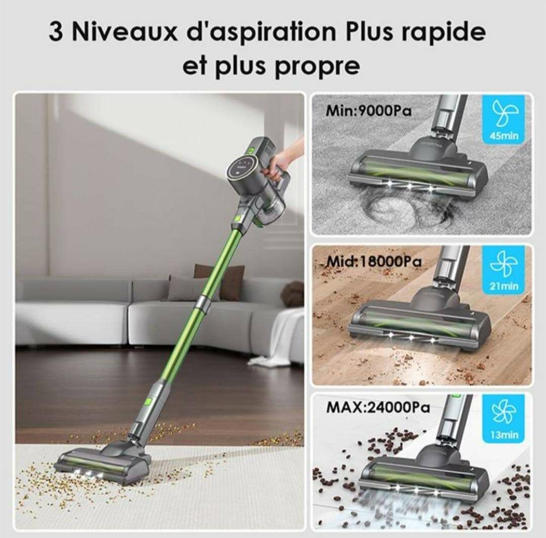 Aspirateur sans fil puissant 24000Pa