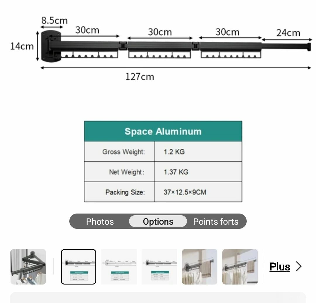 Étendoir à linge mural pliable