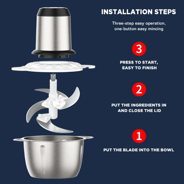 Hachoir électrique inox 5L