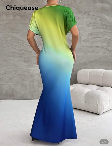 Robe Longue Dégradé Élégante