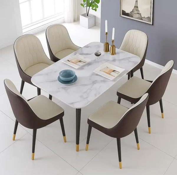 Ensemble table à manger marbre