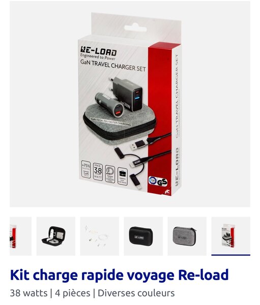 Chargeur Voyage Rapide Re-load