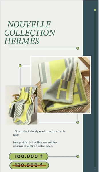 Plaid en Laine Hermès Luxe