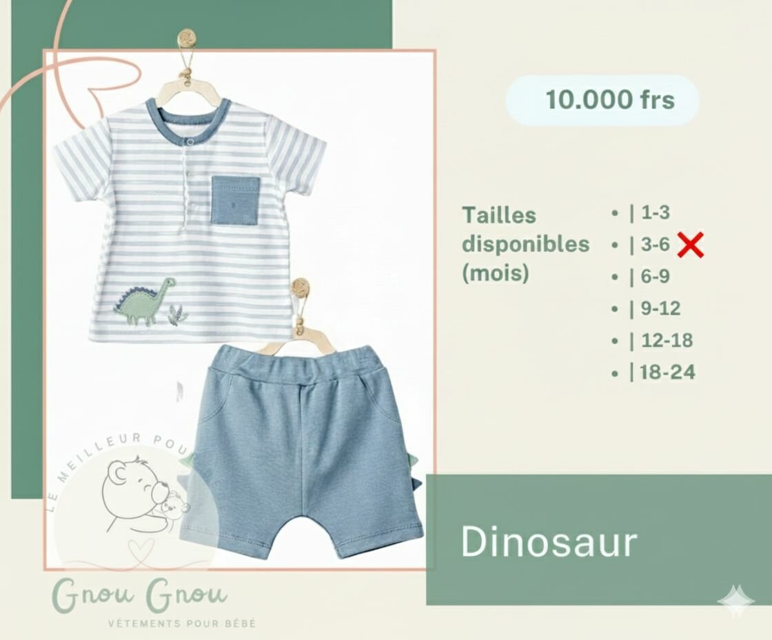 Ensemble Bébé Dinosaure