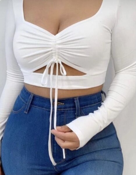 Top court blanc noué