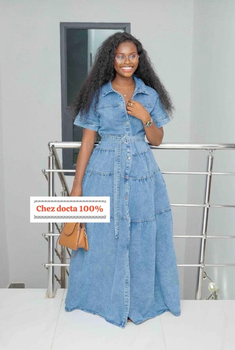 Longue robe jeans