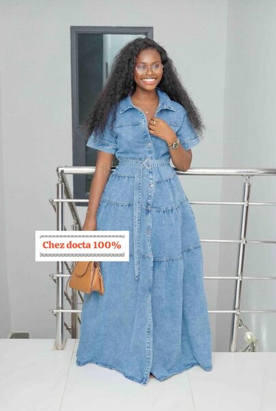 Longue robe jeans