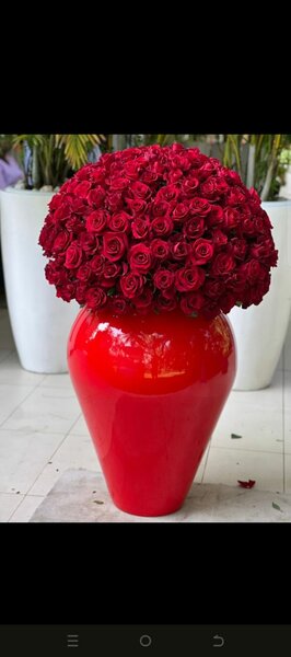 Vase décoratif rouge