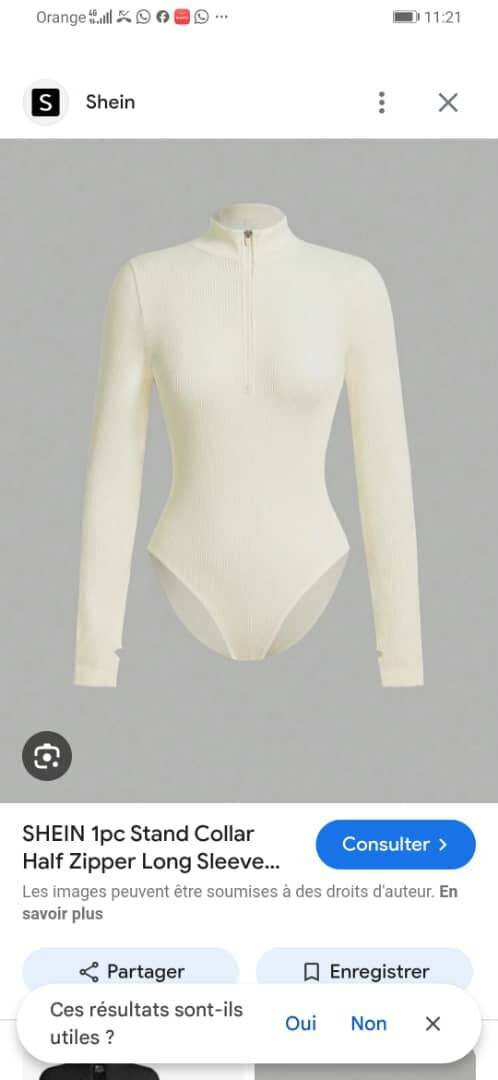 Combinaison SHEIN Body Zip Manches Longues