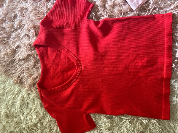 T-shirt col V femme en coton