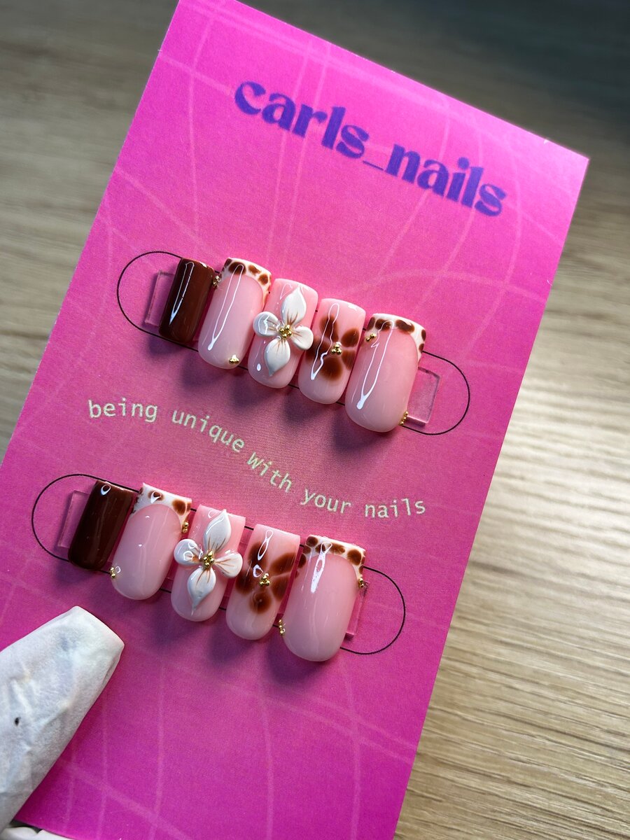 Floral Pink Press-On Nails