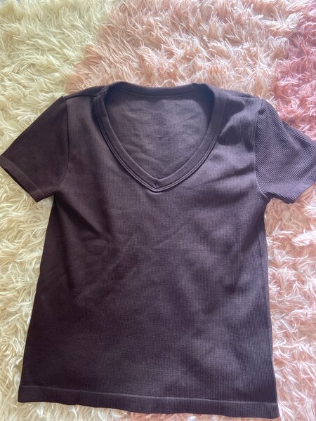 T-shirt col V femme en coton