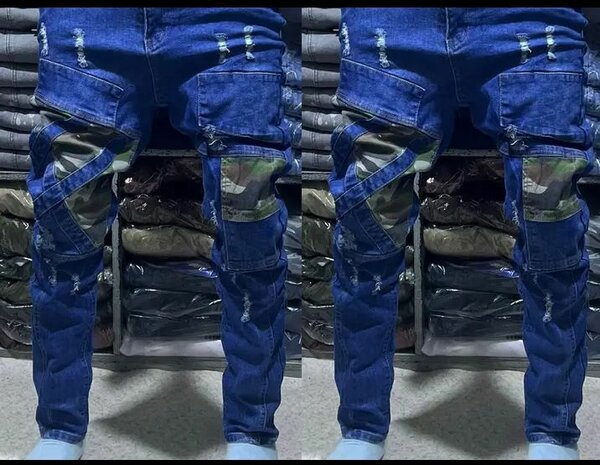 Jeans cargo en denim décontracté