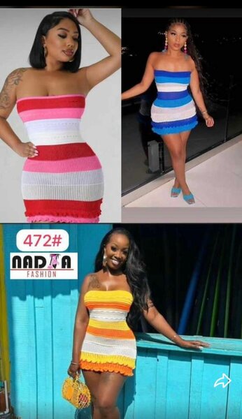 Robe tricotée multicolore
