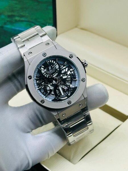 Montre Homme Squelette Acier