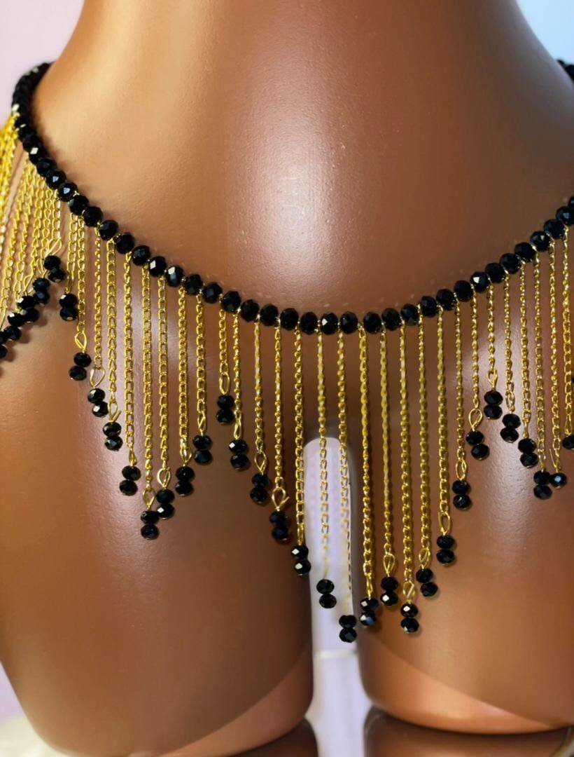 Ceinture chaîne perlée