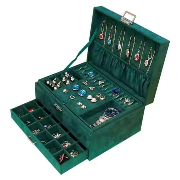 Boîte à Bijoux en Velours Élégante