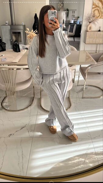 Ensemble décontracté gris femme