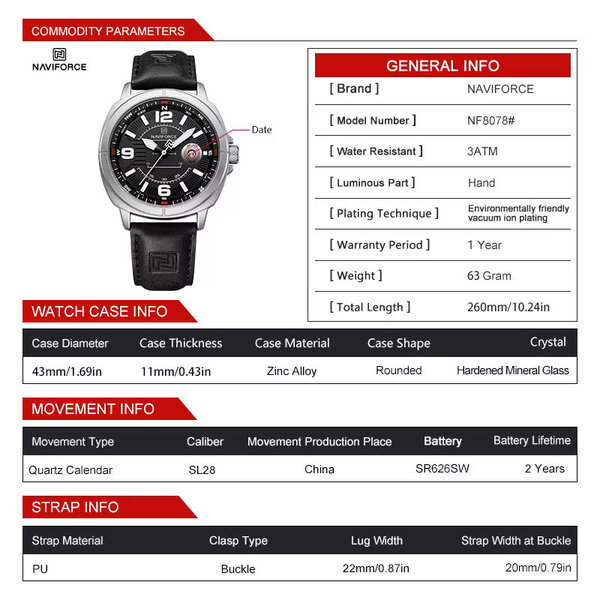 Montre NAVIFORCE Homme Étanche