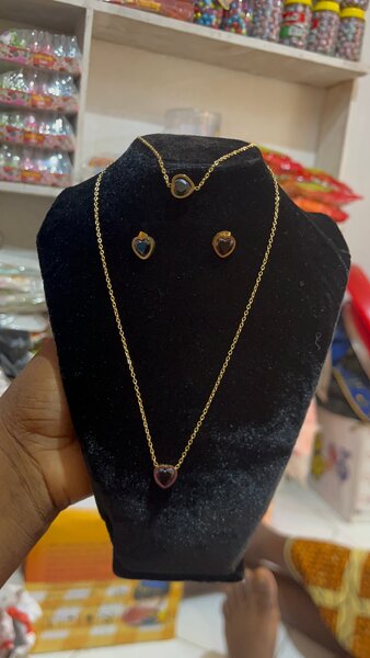 Ensemble bijou cœur doré