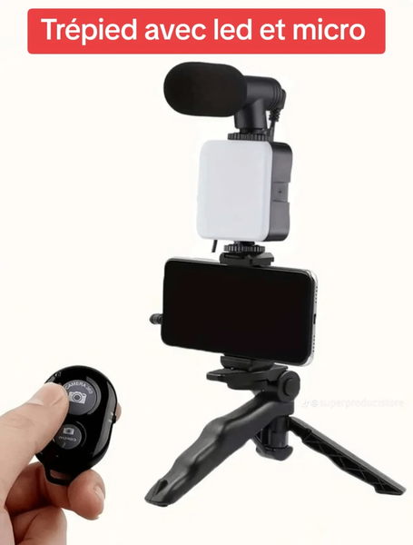 Trépied LED avec microphone