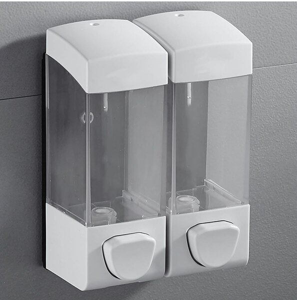 Distributeur de savon mural double