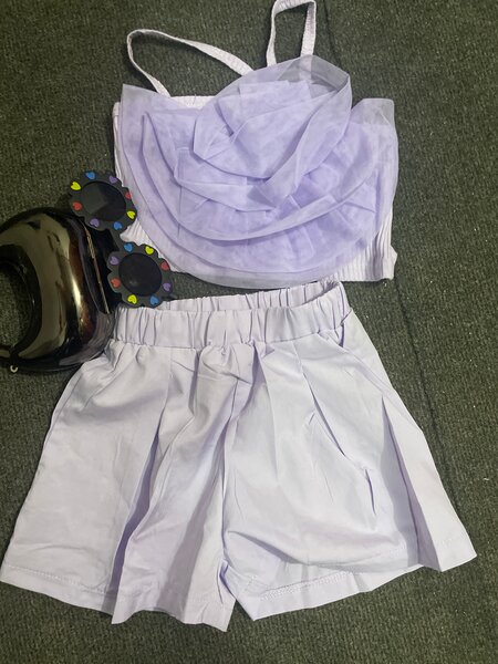 Ensemble top et short violet