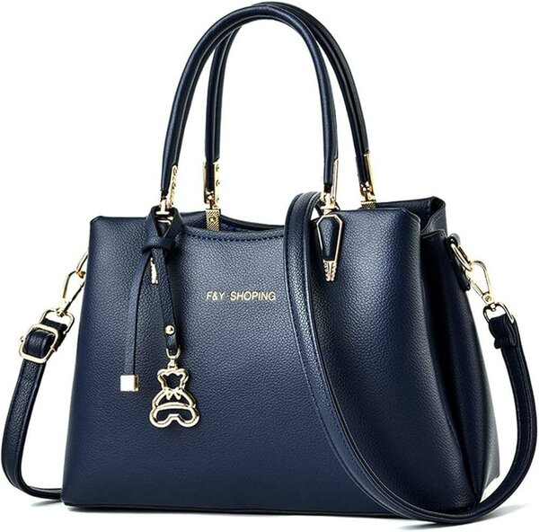 Sac à main en cuir bleu marine F&Y SHOPING