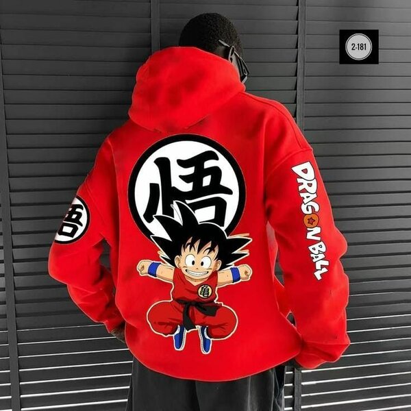 Sweat à capuche rouge Dragon Ball Z