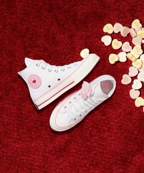 Baskets montantes roses