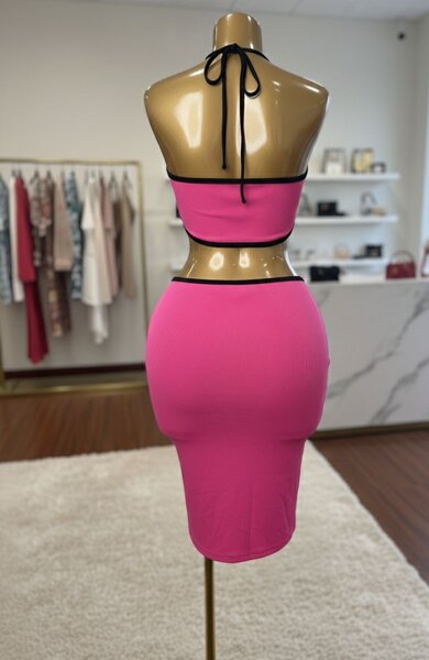 Robe rose en bodycon