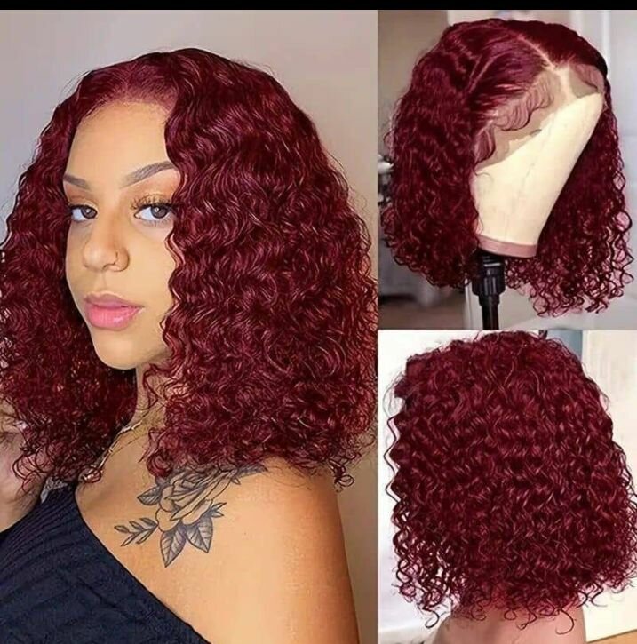 Perruque Bouclée Bordeaux