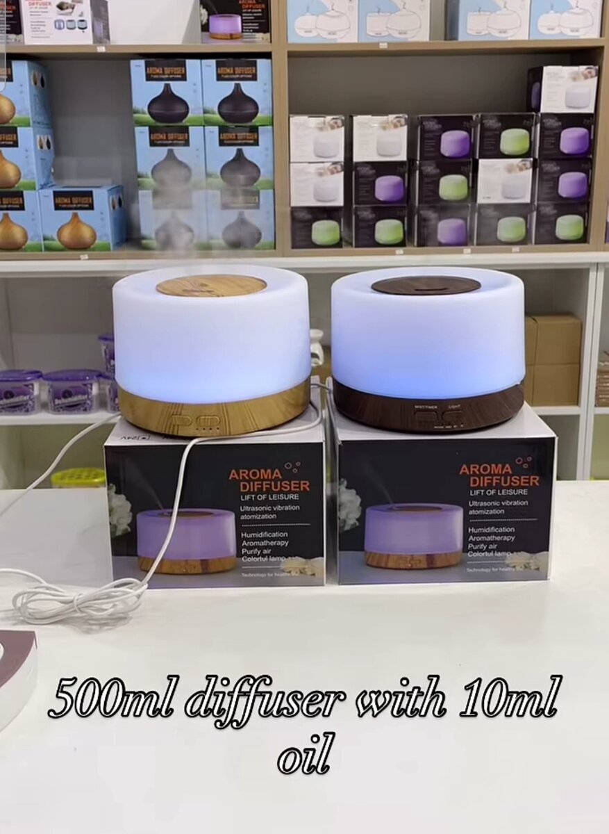 Diffuseur d'arôme 500ml avec lumière colorée