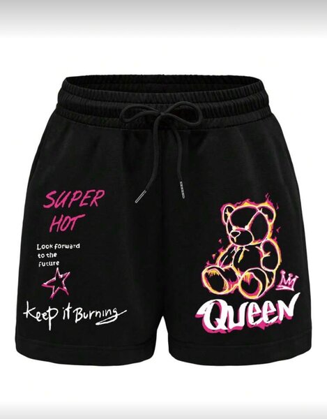 Short de sport homme noir avec imprimé Queen