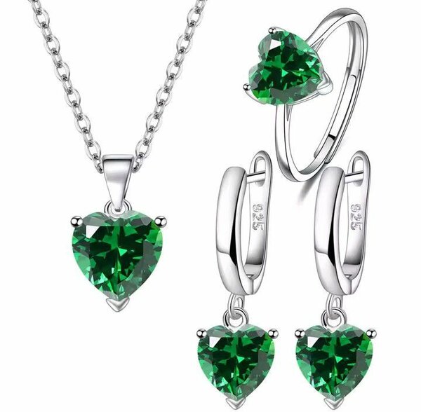 Parure Bijoux Cœur Élégante