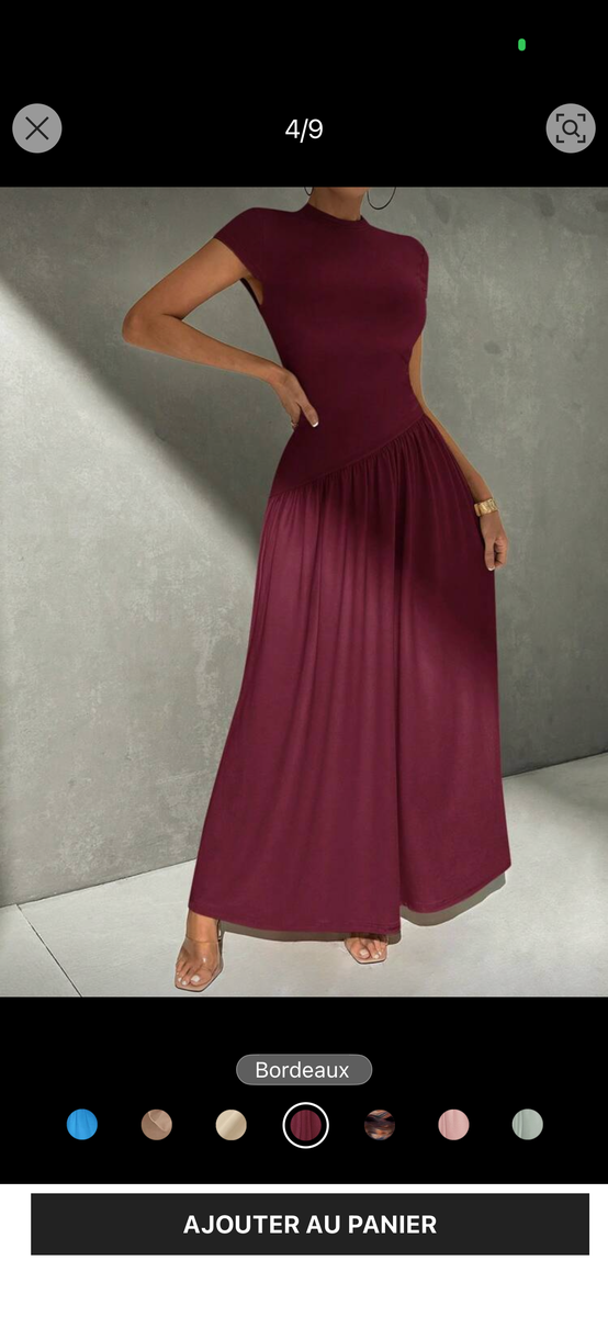 Robe longue bordeaux chic