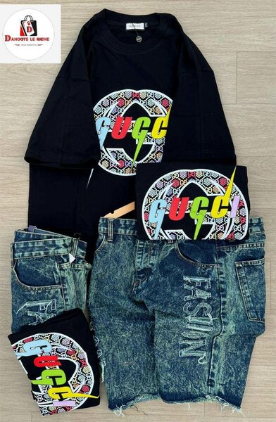 Ensemble T-shirt et Short Denim