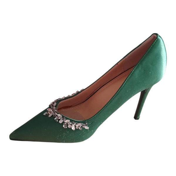 Escarpins verts avec strass