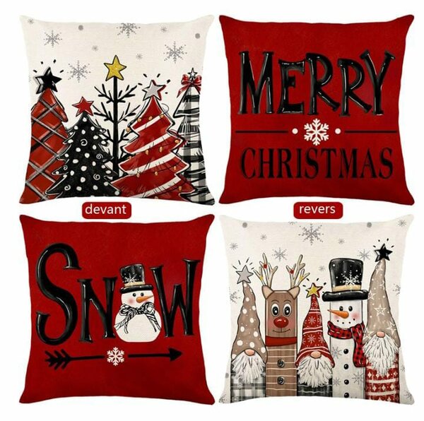Coussin de Noël réversible