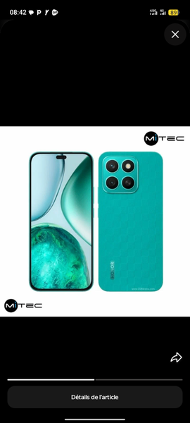 Smartphone Mitec Honor Vert
