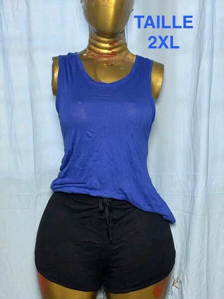 Débardeur bleu femme 2XL