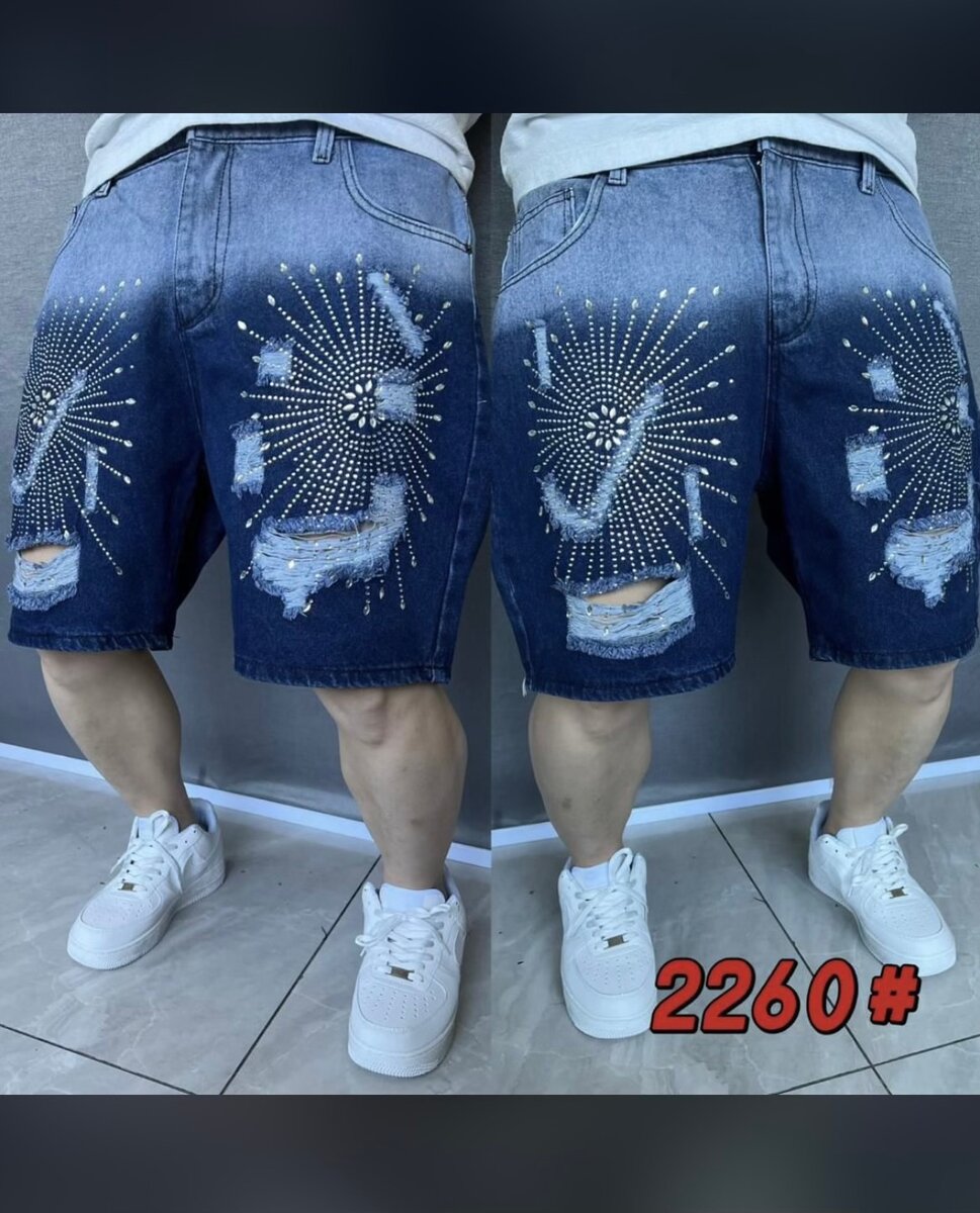 Shorts en jean avec strass