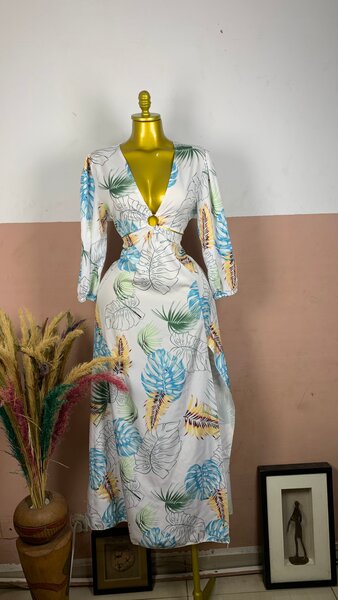 Robe longue imprimée fleurie