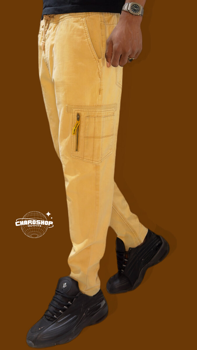Pantalon cargo beige homme