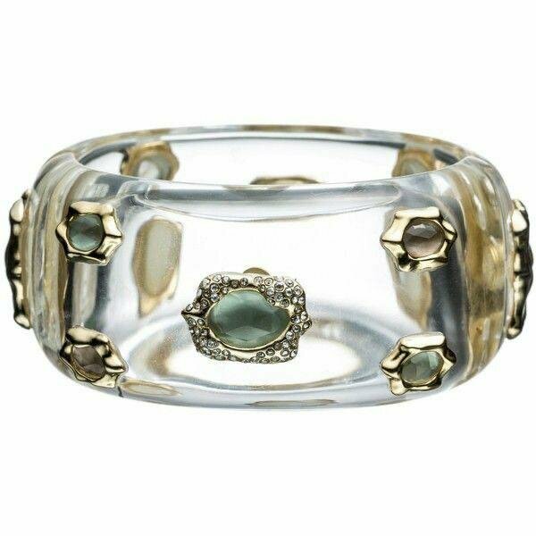 Transparent gold-accent bracelet