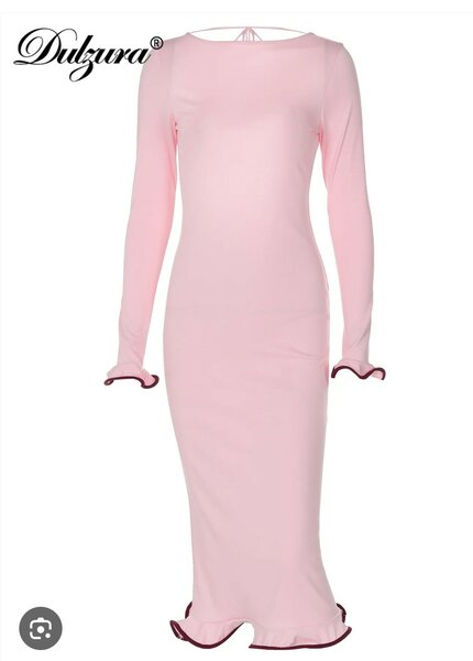 Robe longue rose élégante