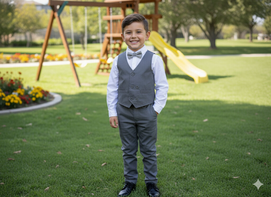 Costume Garçon Élégant Gris